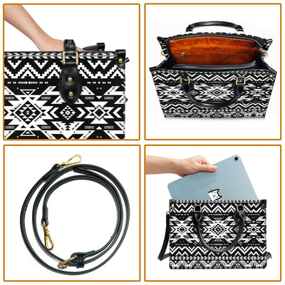 Black Pattern Native Leather Handbag WCS012