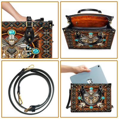 Eagle Mandala Brown Leather Handbag WCS013