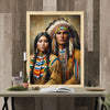 Custom Native American Couple Portrait Photo Canvas Art Gift Home Decor