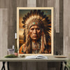 Custom Native American Chief Portrait Photo Canvas Art Gift Home Decor