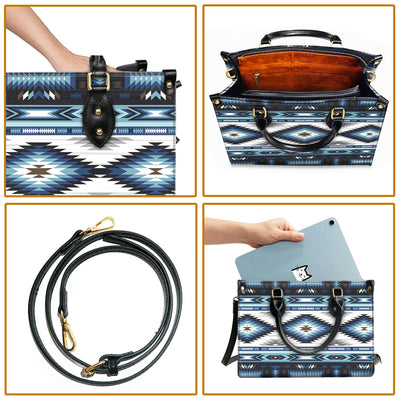 Blue Colors Pattern Leather Handbag WCS010