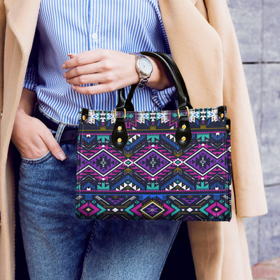 Purple Tribe Pattern Leather Handbag WCS025