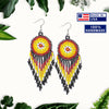 SALE 30% OFF - Black Medallion Beaded Handmade Earrings For Women