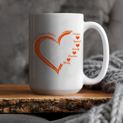 Every Child Matters Orange Heart Ceramic Coffee Mug