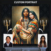 Custom Native American Couple Photo Canvas Art Gift Home Decor