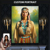 Custom Native American Women Standing Photo Canvas Art Gift Home Decor