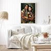 Custom Native American Couple Standing Photo Canvas Art Gift Home Decor