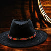 SALE 30% OFF - Handmade beaded Black Orange Red loom Cowboy style Hatband IBL