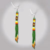 SALE 30% OFF - Green Extra Long Beaded Handmade Earrings For Women