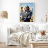 Custom Modern Native American Chief And Scepter Standing Portrait Photo Canvas Art Gift Home Decor