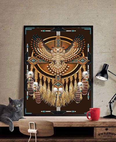 The Native American Dreamcatcher Owl Poster/Canvas