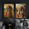 Custom Native American Chief Standing Portrait Photo Canvas Art Gift Home Decor