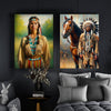 Custom Native American Women Standing Photo Canvas Art Gift Home Decor