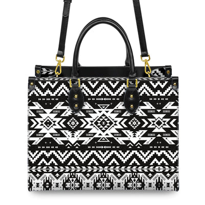 Black Pattern Native Leather Handbag WCS012