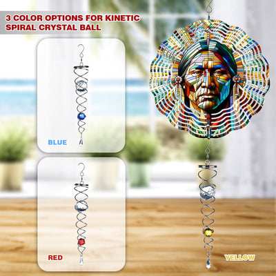 Colorful Native American Geronimo Chief Wind Spinner 014