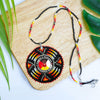 SALE 30% OFF - MMIW Sunburst Handmade Glass Beaded Patch Necklace Pendant