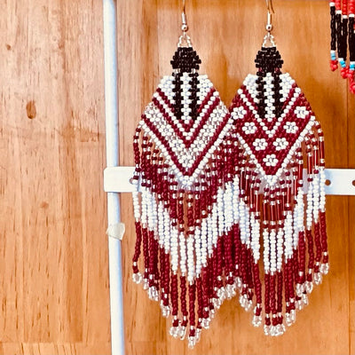 SALE 30% OFF - Indigenous Women Pattern Beaded Handmade Earrings For Women