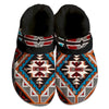 Unisex Pattern Fleece Clog Shoes For Women and Men Native American Style