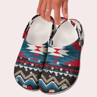 Unisex Pattern Fleece Clog Shoes For Women and Men Native American Style