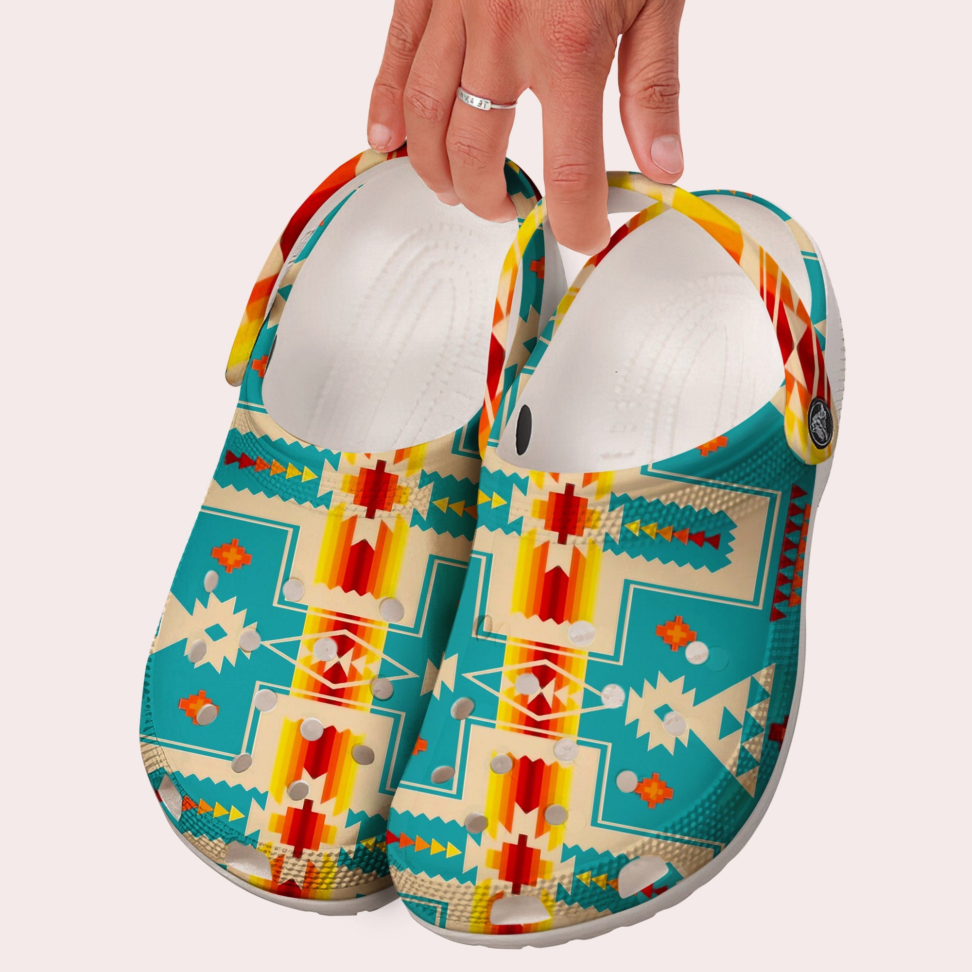 Unisex Pattern Fleece Clog Shoes For Women and Men Native American Style