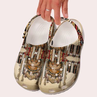 Unisex Pattern Fleece Clog Shoes For Women and Men Native American Style