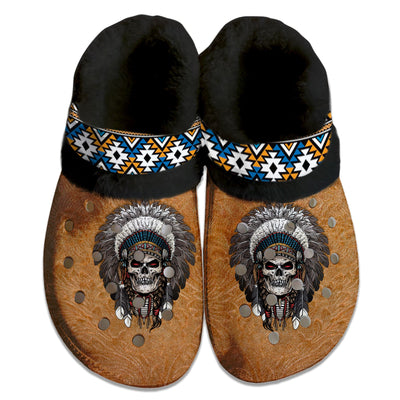 Fleece Unisex Pattern Clog Shoes For Women and Men Native American Style