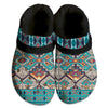 Unisex Turquoise Pattern Fleece Clog Shoes For Women and Men Native American Style