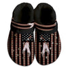 Unisex Flag Pattern Fleece Clog Shoes For Women and Men Native American Style