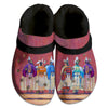 Unisex Pink Pattern Fleece Clog Shoes For Women and Men Native American Style