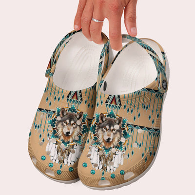 Unisex Pattern Fleece Clog Shoes For Women and Men Native American Style