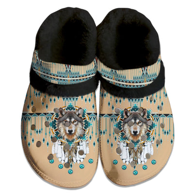 Unisex Pattern Fleece Clog Shoes For Women and Men Native American Style