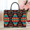 Black Native Tribes Pattern Leather Handbag WCS002