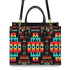 Black Native Tribes Pattern Leather Handbag WCS002