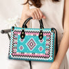 Ethnic Geometric Pink Pattern Leather Handbag WCS003