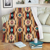 Native American Style Brown Pattern Cultural Fleece Blanket