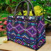 Purple Tribe Pattern Leather Handbag WCS025