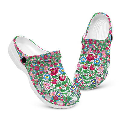 Unisex Pattern Fleece Clog Shoes For Women and Men Native American Style