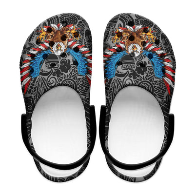 Native Pattern Clog Shoes For Adult and Kid 89213 New