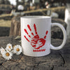 MMIW I Wear Red, No More Stolen Sisters Red Hand Ceramic Coffee Mug