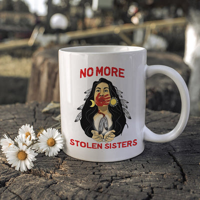 MMIW For My Sisters I Wear Red, No More Stolen Sisters, Woman Red Hand Ceramic Coffee Mug