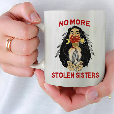 MMIW For My Sisters I Wear Red, No More Stolen Sisters, Woman Red Hand Ceramic Coffee Mug