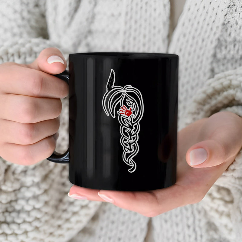 MMIW I Wear Red For My Sister, No More Stolen Sisters Red Hand Ceramic Coffee Mug