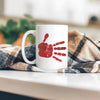 MMIW Indigenous Woman Red Hand White Black Ceramic Coffee Mug