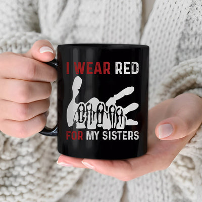 MMIW I Wear Red For My Sister Red Hand Women Together Ceramic Coffee Mug