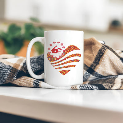 MMIW I Wear Red For My Sister Red Hand Together Heart Ceramic Coffee Mug