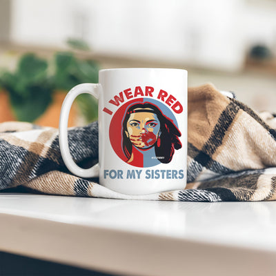 MMIW I Wear Red For My Sisters Red Hand Indigenous Women Mug