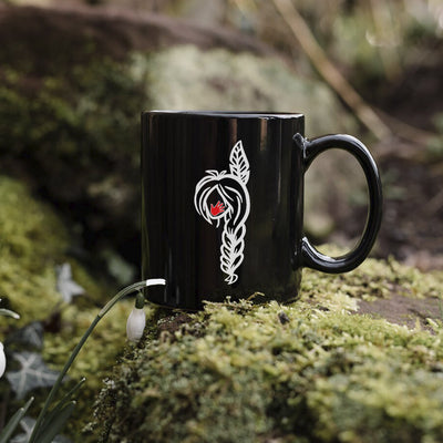 MMIW Red Hand Black Hair Indigenous Women Mug