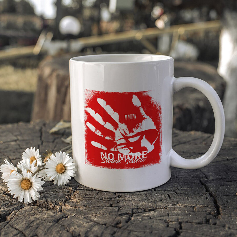 MMIW  No More Stolen Sisters Red Hand Ceramic Coffee Mug