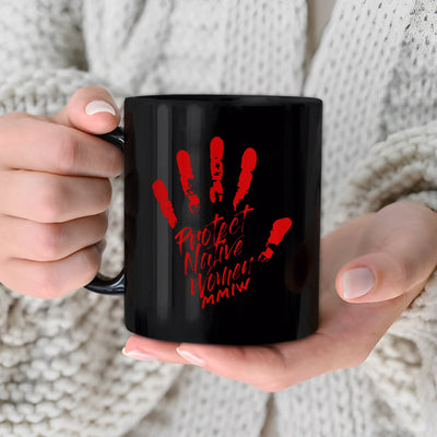 MMIW Protect Native Women Red Hand Ceramic Coffee Mug