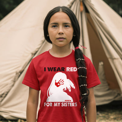 MMIW I Wear Red For My Sister, No More Stolen Sisters Shirts Red Hand Unisex T-Shirt/Hoodie/Sweatshirt